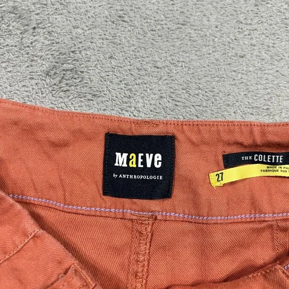 Maeve Pants Womens 27 The Colette Wide Leg Patch Pockets High Rise Cropped Linen - Picture 8 of 14